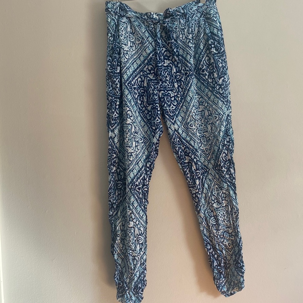 Printed Tie-waist Pants